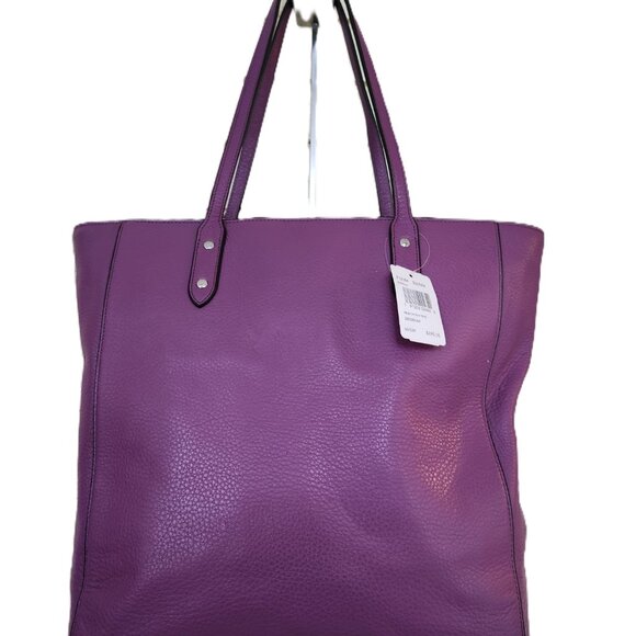 Nwt Coach Town Leather Purple Tote Bag Purse - Picture 3 of 8